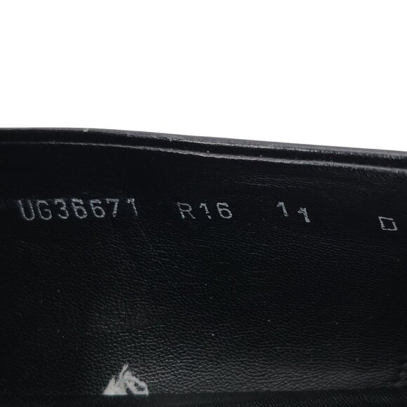 Salvatore Ferragamo Italy Dress Shoes Men's 11D Black Leather Apron-toe Loafers - Picture 7 of 11